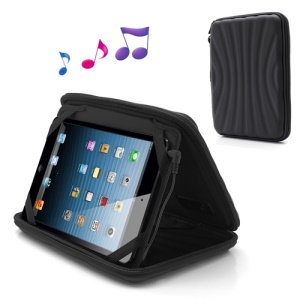 Strong Leather Case Bag with Speaker for iPad Mini / 7 Inch Tablet PC - Black