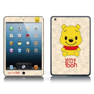 Smiley Winnie the Pooh Front & Back Decal Sticker Skin Cover for iPad Mini