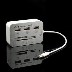 7 In 1 SD MS MMC Card Reader USB Hub Camera Connection Kit for iPad 4 iPad Mini Digital Cameras