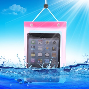 WaterGuard Waterproof Protective Bag Case for Apple iPad Mini (Size: 220x160mm) - Transparent Rose