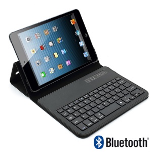 Wireless Bluetooth Keyboard Leather Case with Stand for iPad Mini
