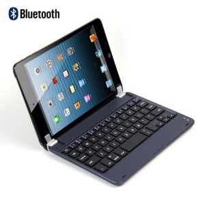 Ultra-Slim Aluminum Alloy Portable Protective Wireless Bluetooth Keyboard for iPad Mini - Dark Blue