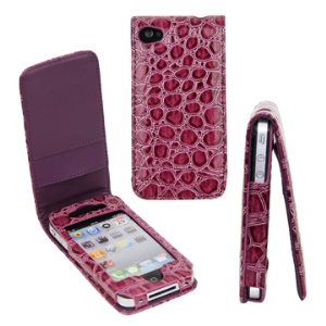 Vertical Crozzling Leather Wallet Case for iPhone 4 4S (All Versions)
