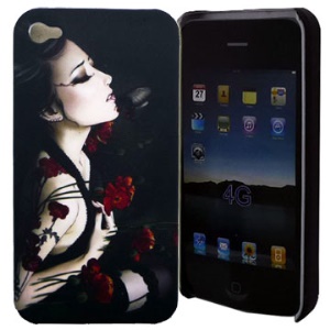Evil Girl Series Beauty and Flower Hard Plastic Case for iPhone 4