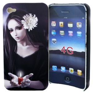 Stylish Japanese Scary Girl Hard Case for iPhone 4