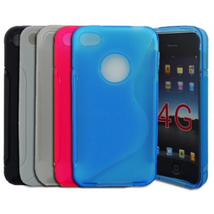 Premium S-Shape TPU Case Cover for iPhone 4