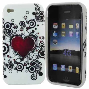 Red Heart Dream TPU Gel Case for iPhone 4 4S