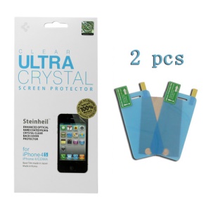 2 PCS Ultra Crystal Clear Screen Protector Shield Film for iPhone 4 4S