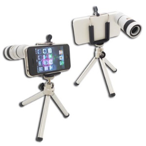 8X F1.1 Optical Zoom lens iPhone 4 4G Telescope Camera with Tripod