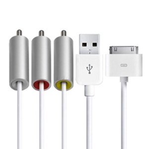 V3.0 Composite AV TV USB Cable for iPhone 4 iPad iPod iTouch, Length 1.5m(5FT)