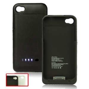 1900mAh Portable Rechargeable External Battery for iPhone 4G w/ 4 LED Lights