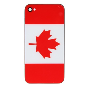 Top-quality iPhone 4 Hard Plastic Housing Battery Cover with Canadian Flag