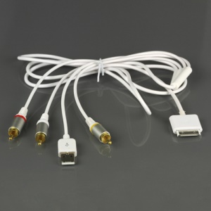 6ft Composite AV TV RCA Audio Video USB Cable for iPhone 3G 2G