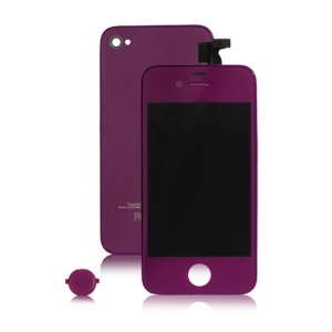 Verizon iPhone 4 Conversion Kit (LCD Assembly + Housing + Home Button) - Purple