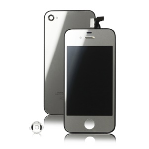Plated Mirror Verizon iPhone 4 Conversion Kit (LCD Assembly + Housing + Home Button) - Silver