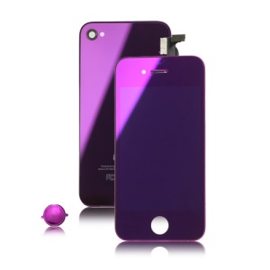 Electroplated Mirror Verizon iPhone 4 CDMA Conversion Kit (LCD Assembly + Housing + Home Button) - Purple