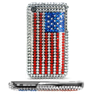 USA American Flag Diamond Hard Case for iPhone 3G & 3GS