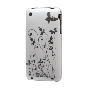 Floral Butterfly Hard Case for iPhone 3G 3GS - White