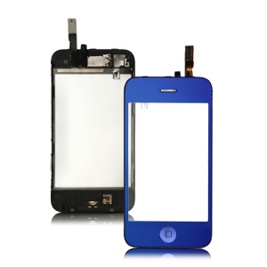Plated iPhone 3GS Touch Screen Digitizer + Home Button + Bezel + Earpiece ect - Blue