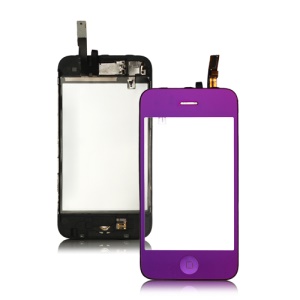 Electroplating iPhone 3GS Touch Screen Digitizer with Small Parts - Purple