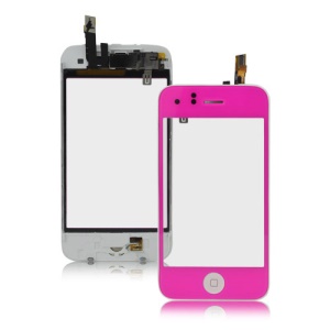 iPhone 3GS Touch Screen Digitizer with Home Button Bezel Earpiece ect - Hot Pink