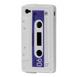 Cassette Tape Silicone Case for iPhone 4 4S - White