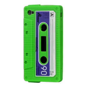 Cassette Tape Silicone Case for iPhone 4 4S - Green
