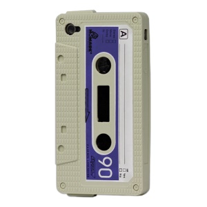 Cassette Tape Silicone Case for iPhone 4 4S - Grey