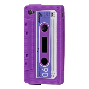Cassette Tape Silicone Case for iPhone 4 4S - Purple