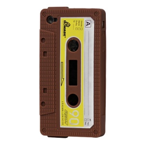 Cassette Tape Silicone Case for iPhone 4 4S - Brown
