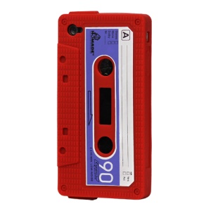 Cassette Tape Silicone Case for iPhone 4 4S - Red