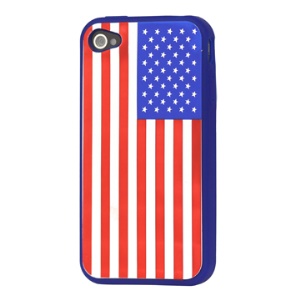 American Flag Soft Silicone Case for iPhone 4
