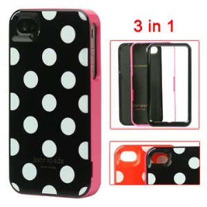 Detachable Kate Spade Dot Hard Case for iPhone 4 4S (All Versions)