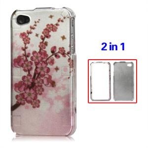 Snap-on Plum Blossom Hard Case for iPhone 4 4S