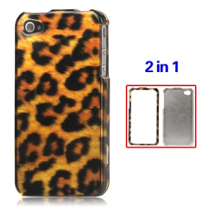 Detachable Leopard Hard Case for iPhone 4 4S