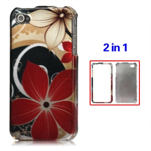 Snap-on Flowers Hard Case for iPhone 4 4S