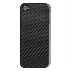 Carbon Fibre Hard Protective Case for iPhone 4 - Black