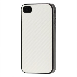 Carbon Fibre Hard Protective Case for iPhone 4 - White