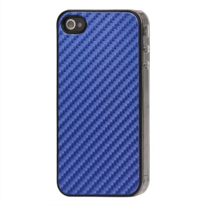 Carbon Fibre Hard Protective Case for iPhone 4 - Blue