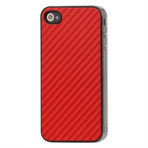 Carbon Fibre Hard Protective Case for iPhone 4 - Red