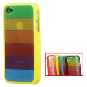 Rainbow TPU & Plastic Hard Cover for iPhone 4 4S (All Versions)