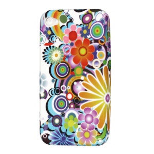 Colorized Flowers TPU Case Cover for iPhone 4 4S