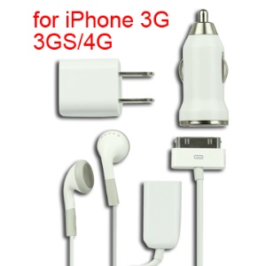 5 in 1 Car Travel Charger Kit Accessories for iPhone / iPod Series