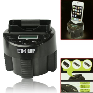 Full Channel FM Transmitter Cup and Dock Charger for iPod iPhone