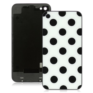 Black Circle Dots White Background Rear Cover Housing Replacement for iPhone 4