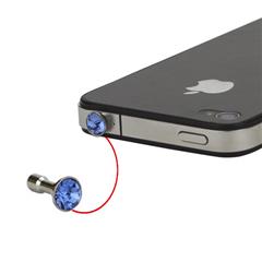 Crystal Earphone Jack Anti-dust Plug Stopper Cap for iPhone 5 4 4S