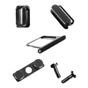iPhone 4 4G Side Buttons w/ SIM Card Holder and Screws Set - Black