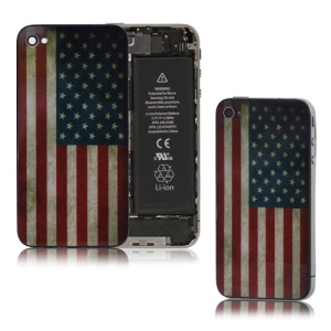 Retro American Flag Glass iPhone 4 Back Cover Housing Replacement