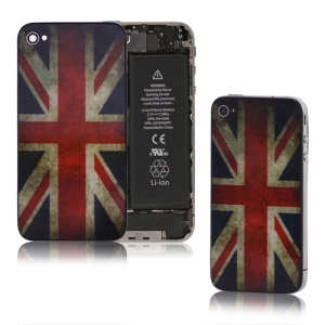Retro Union Jack Glass iPhone 4 Back Cover Housing Replacement