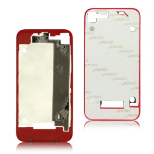 Plastic Frame Bezel for iPhone 4 Back Cover Housing - Red